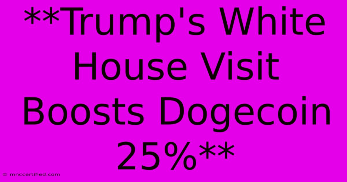 **Trump's White House Visit Boosts Dogecoin 25%**