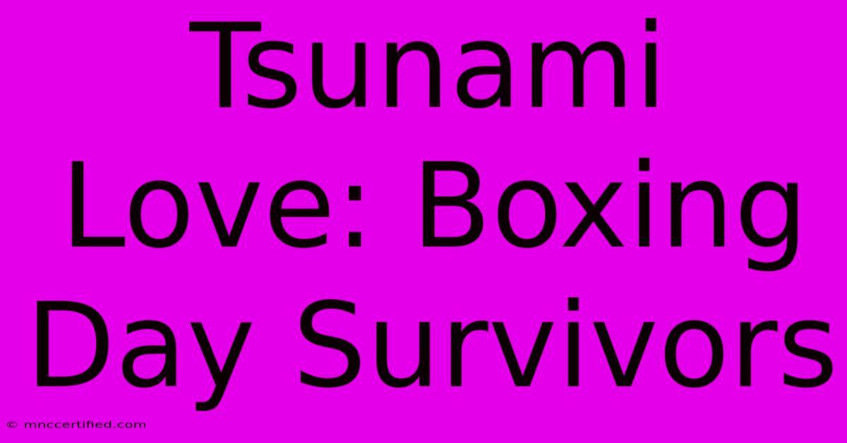 Tsunami Love: Boxing Day Survivors