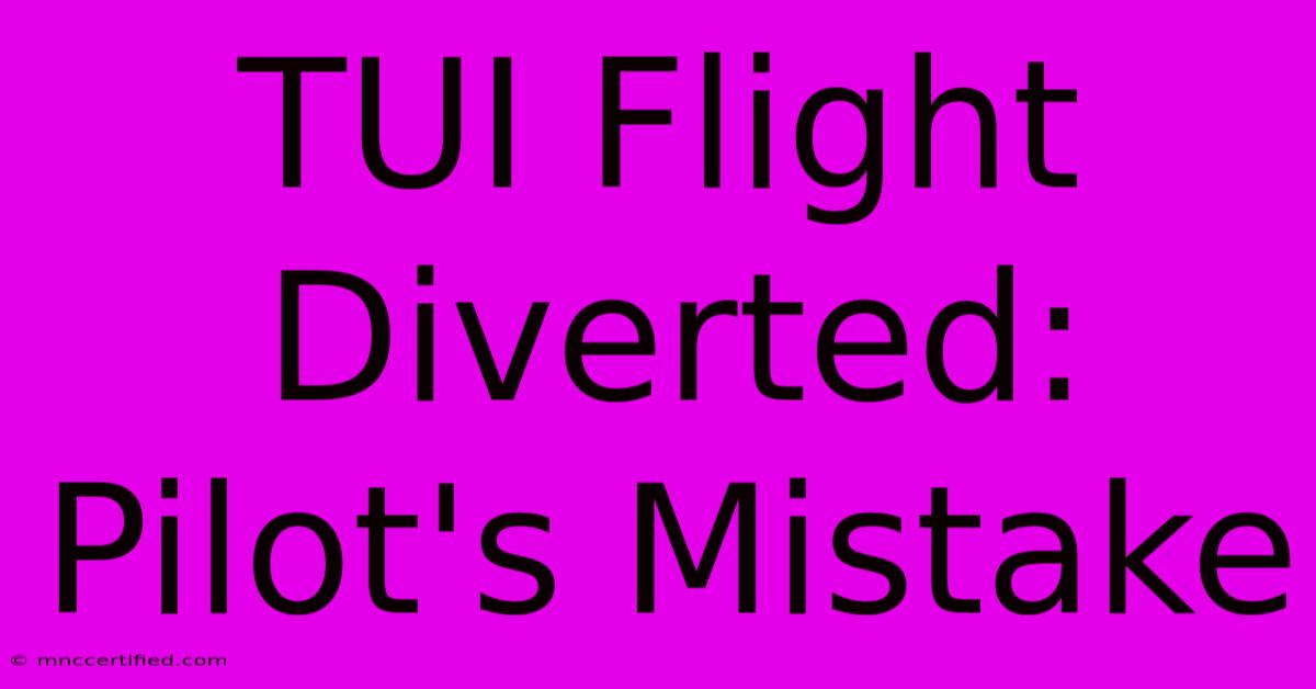 TUI Flight Diverted: Pilot's Mistake