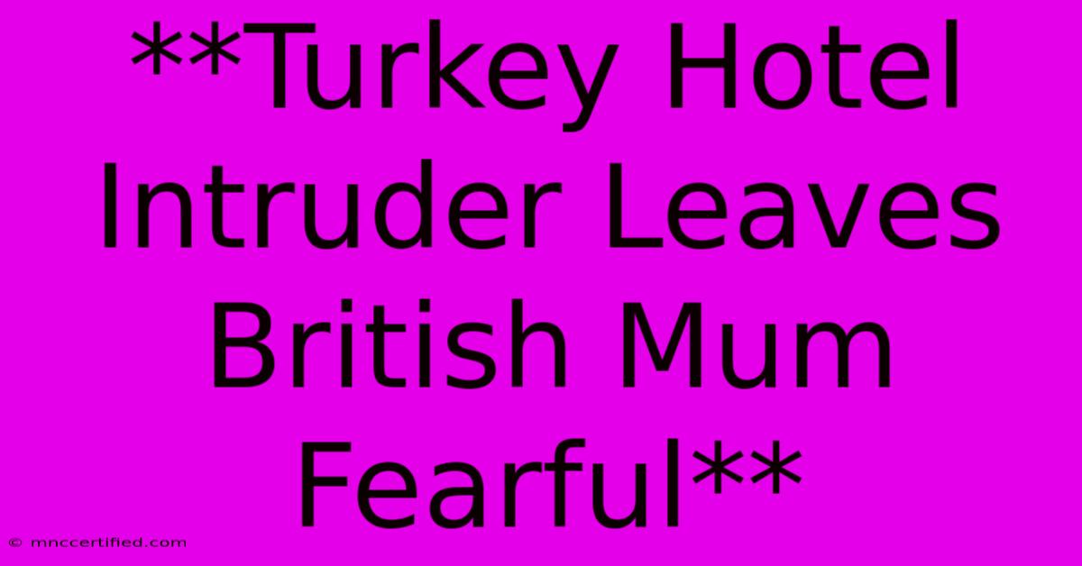 **Turkey Hotel Intruder Leaves British Mum Fearful**