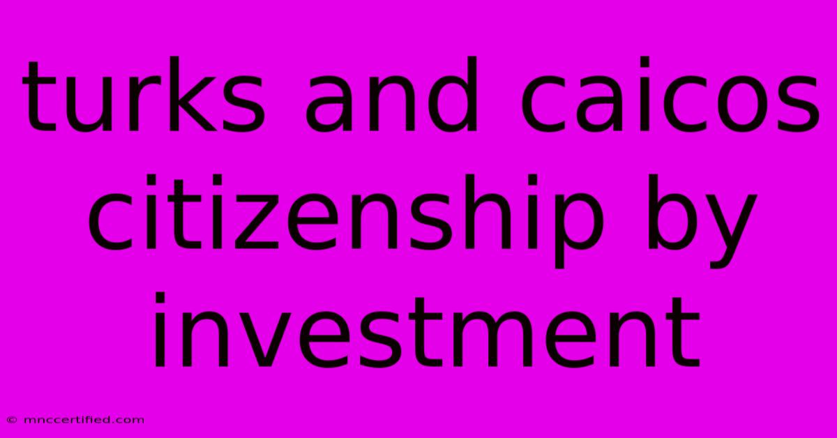 Turks And Caicos Citizenship By Investment