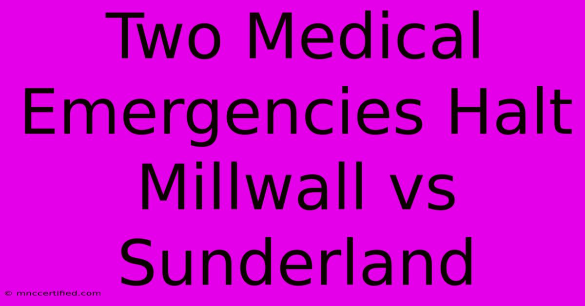 Two Medical Emergencies Halt Millwall Vs Sunderland