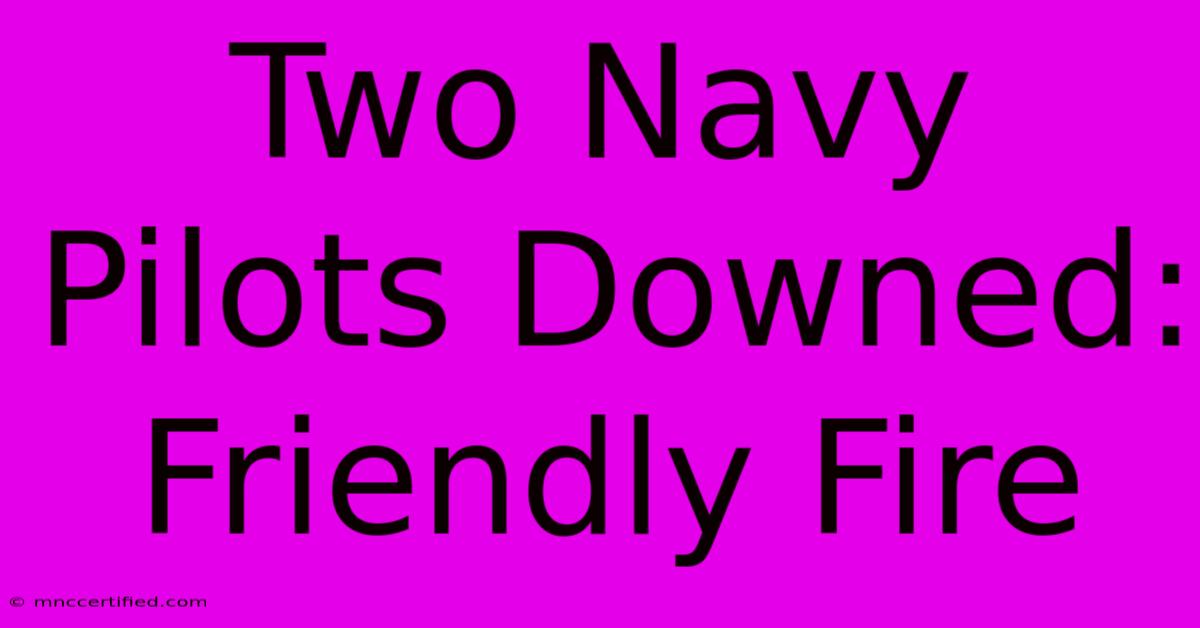 Two Navy Pilots Downed: Friendly Fire