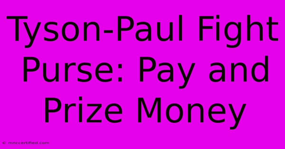 Tyson-Paul Fight Purse: Pay And Prize Money