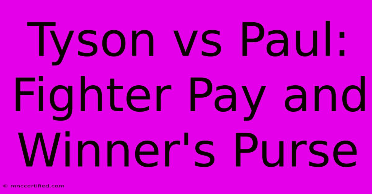 Tyson Vs Paul: Fighter Pay And Winner's Purse