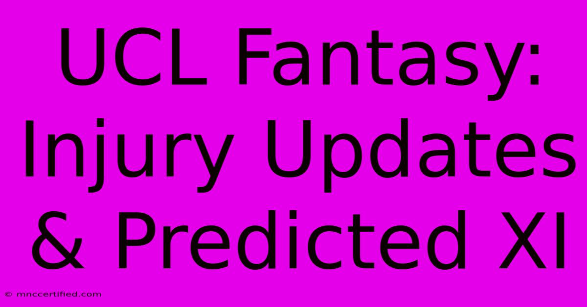 UCL Fantasy: Injury Updates & Predicted XI