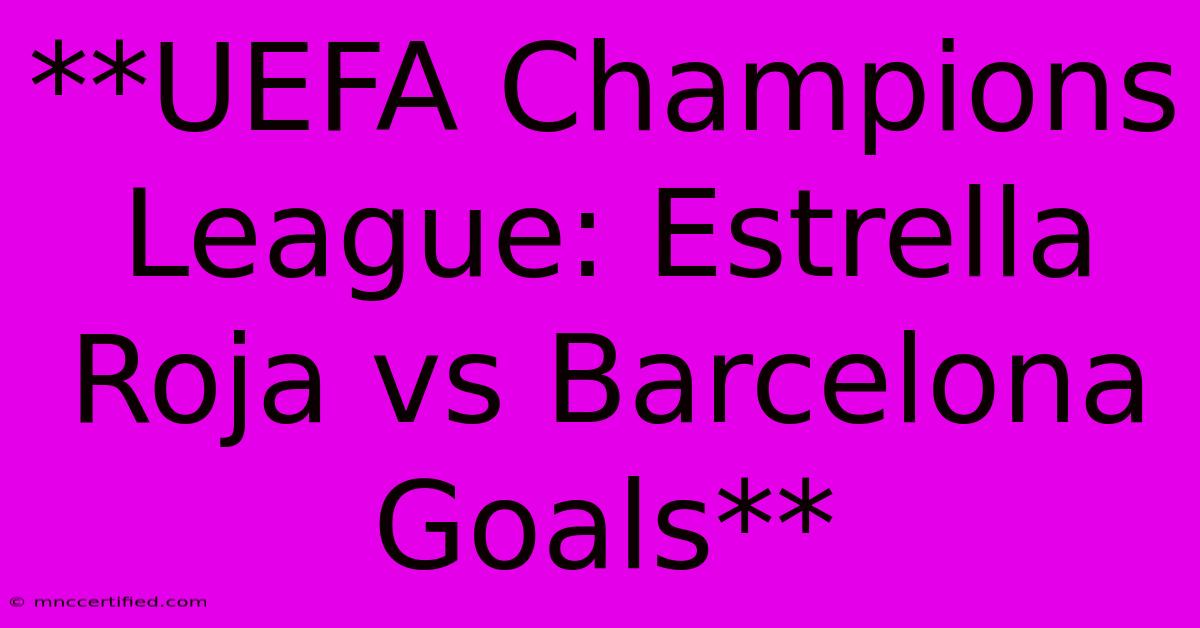 **UEFA Champions League: Estrella Roja Vs Barcelona Goals**