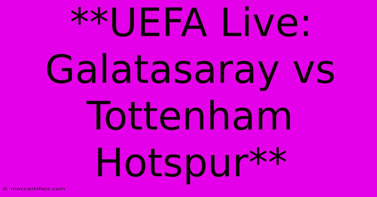 **UEFA Live: Galatasaray Vs Tottenham Hotspur**