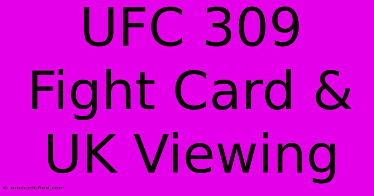 UFC 309 Fight Card & UK Viewing