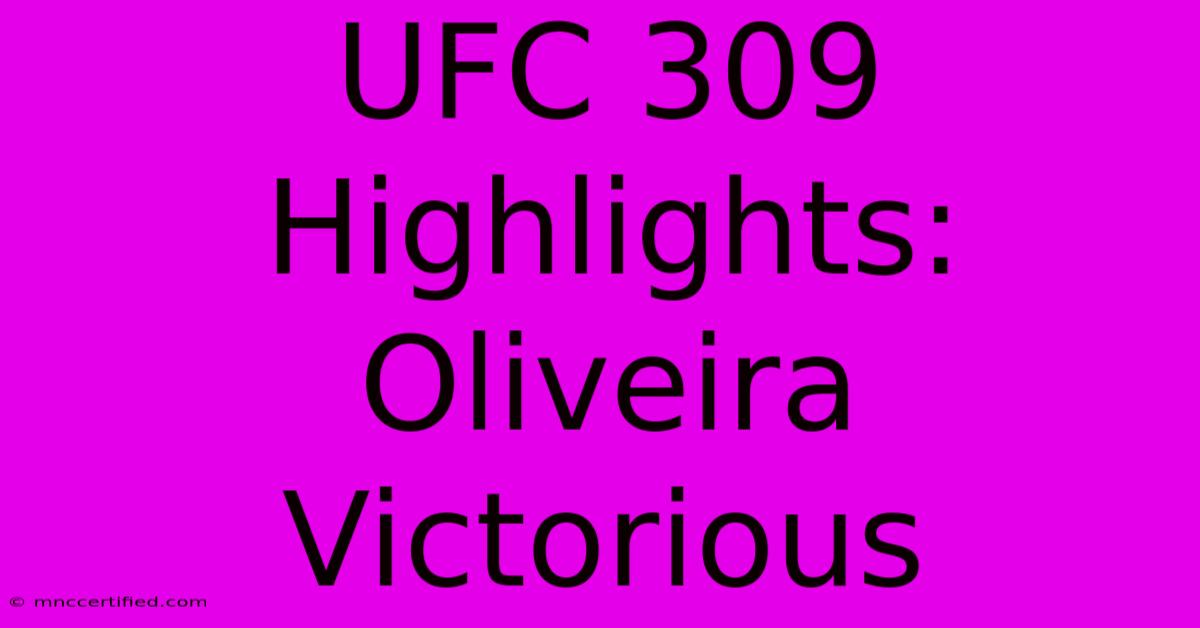 UFC 309 Highlights: Oliveira Victorious