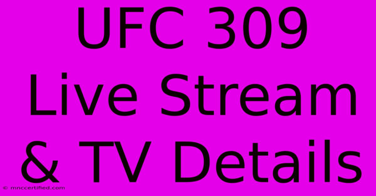 UFC 309 Live Stream & TV Details