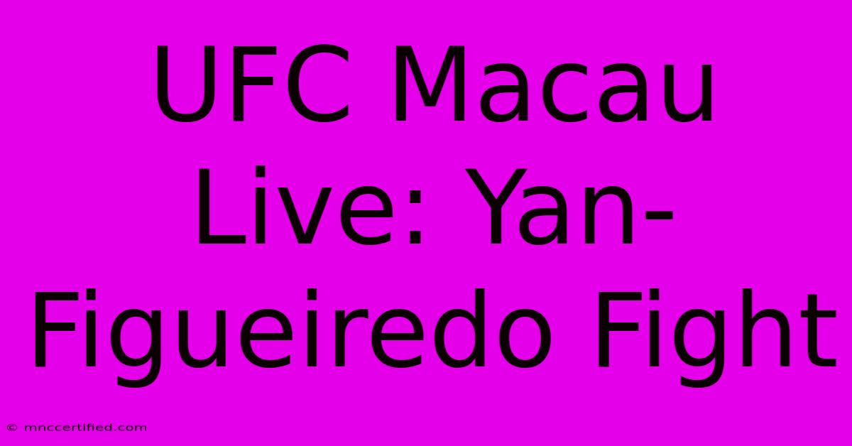 UFC Macau Live: Yan-Figueiredo Fight