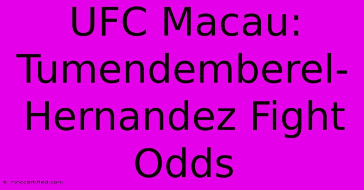 UFC Macau: Tumendemberel-Hernandez Fight Odds