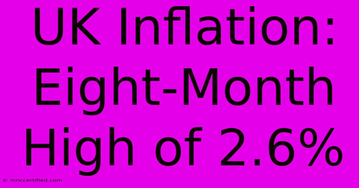 UK Inflation: Eight-Month High Of 2.6%