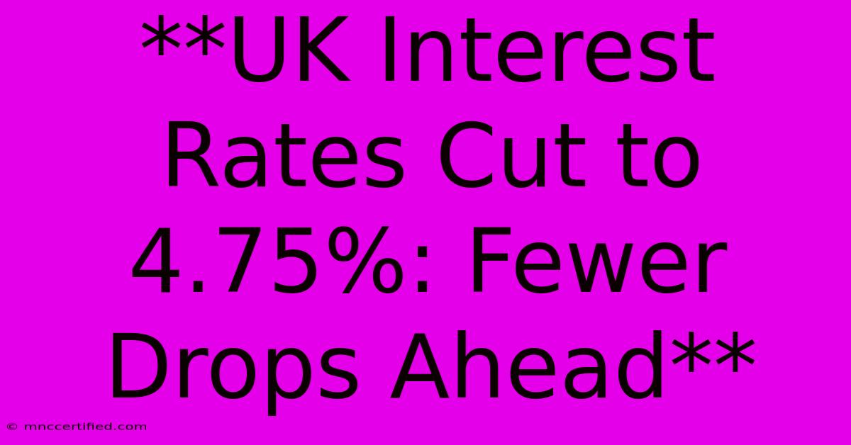 **UK Interest Rates Cut To 4.75%: Fewer Drops Ahead** 