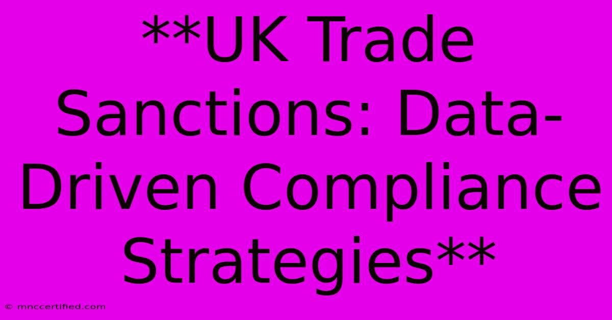 **UK Trade Sanctions: Data-Driven Compliance Strategies** 