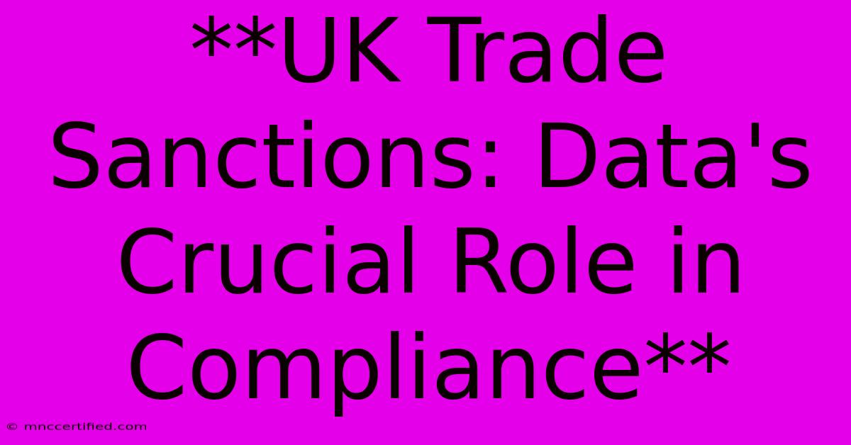 **UK Trade Sanctions: Data's Crucial Role In Compliance**