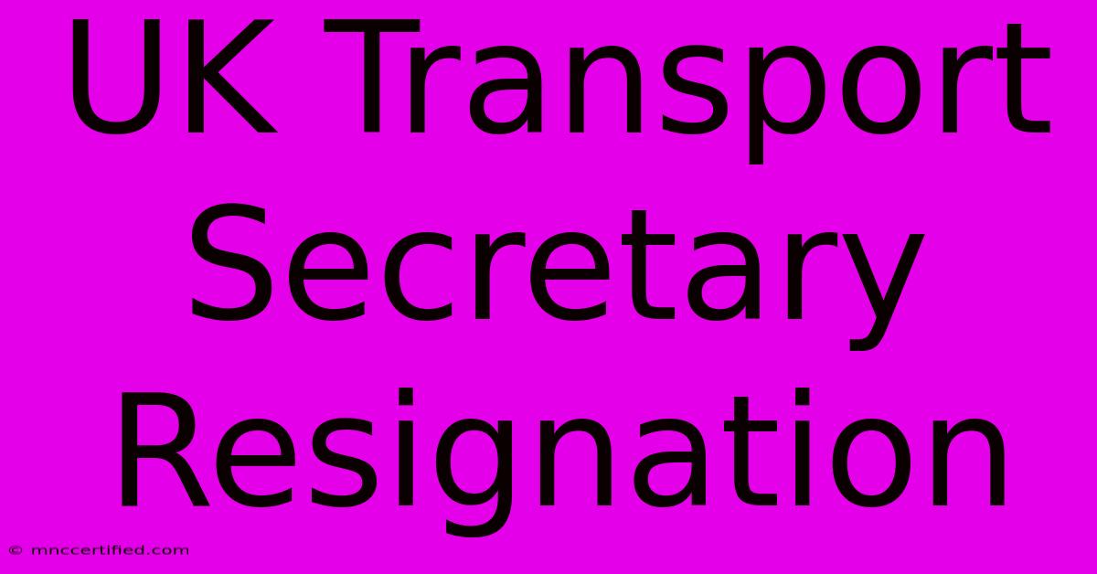 UK Transport Secretary Resignation