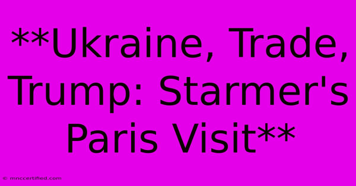 **Ukraine, Trade, Trump: Starmer's Paris Visit** 