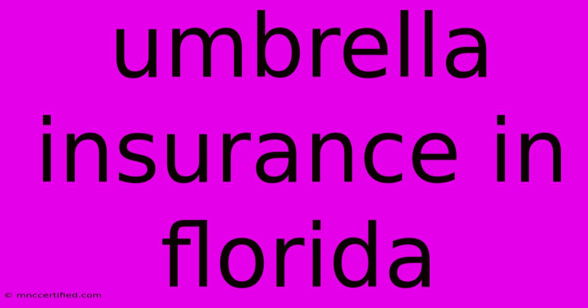 Umbrella Insurance In Florida