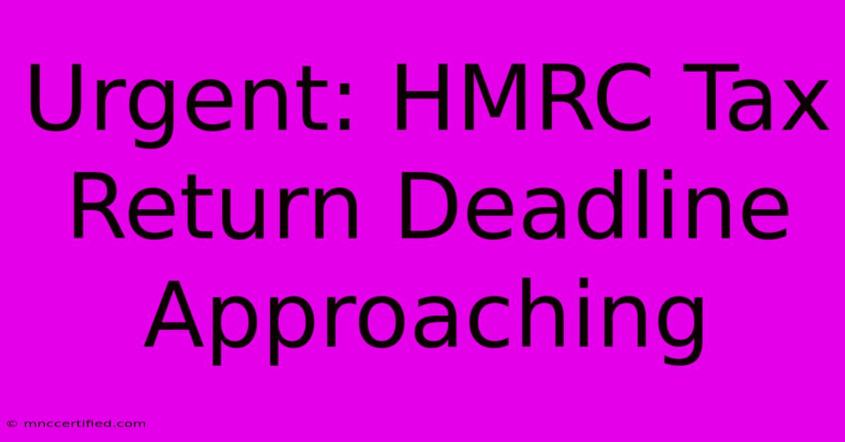 Urgent: HMRC Tax Return Deadline Approaching