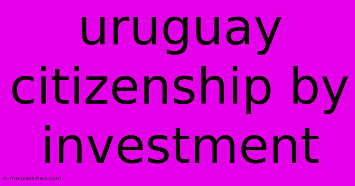 Uruguay Citizenship By Investment