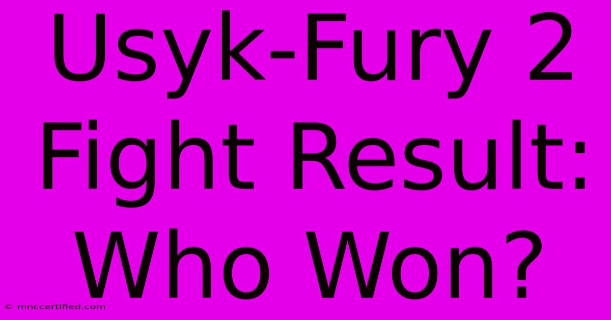 Usyk-Fury 2 Fight Result: Who Won?