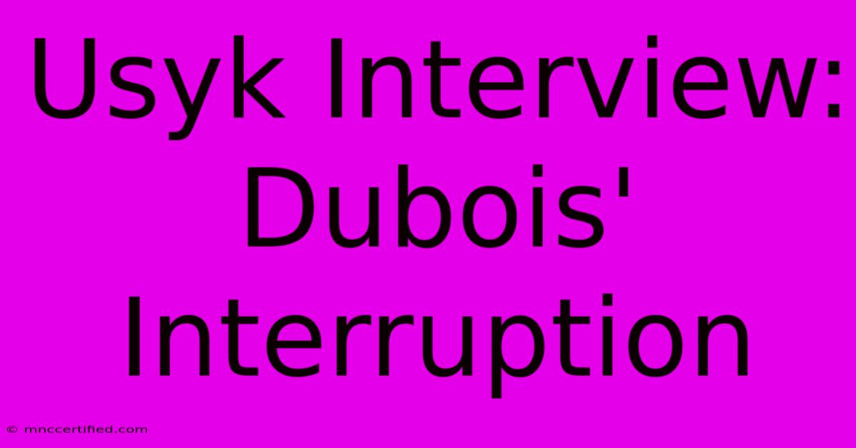 Usyk Interview: Dubois' Interruption