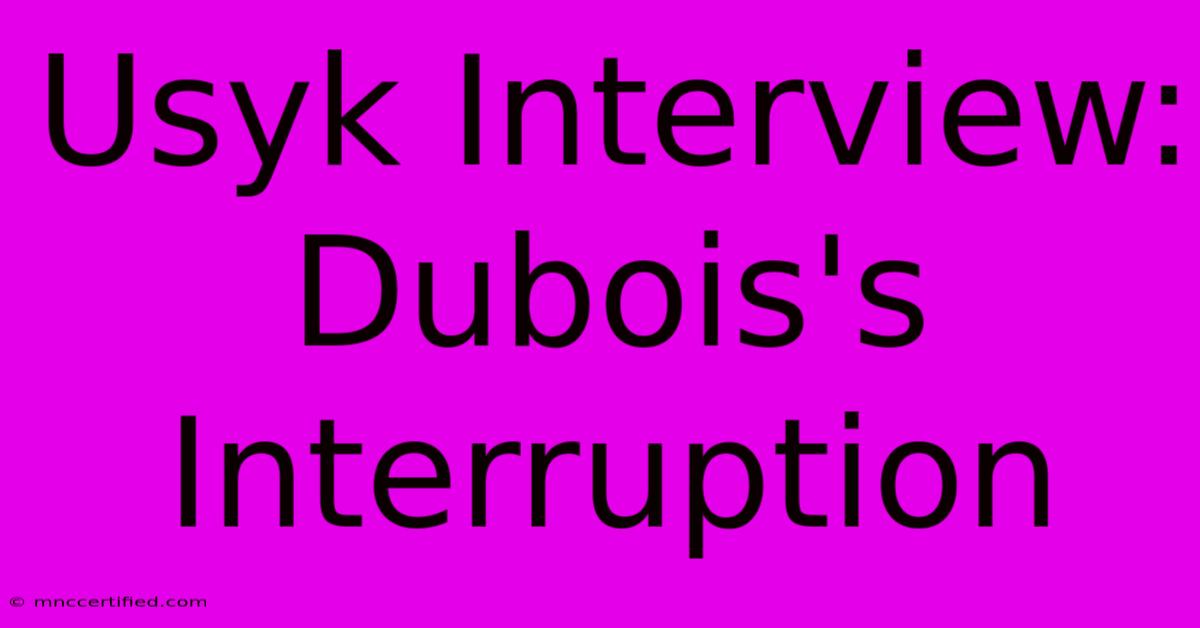 Usyk Interview: Dubois's Interruption