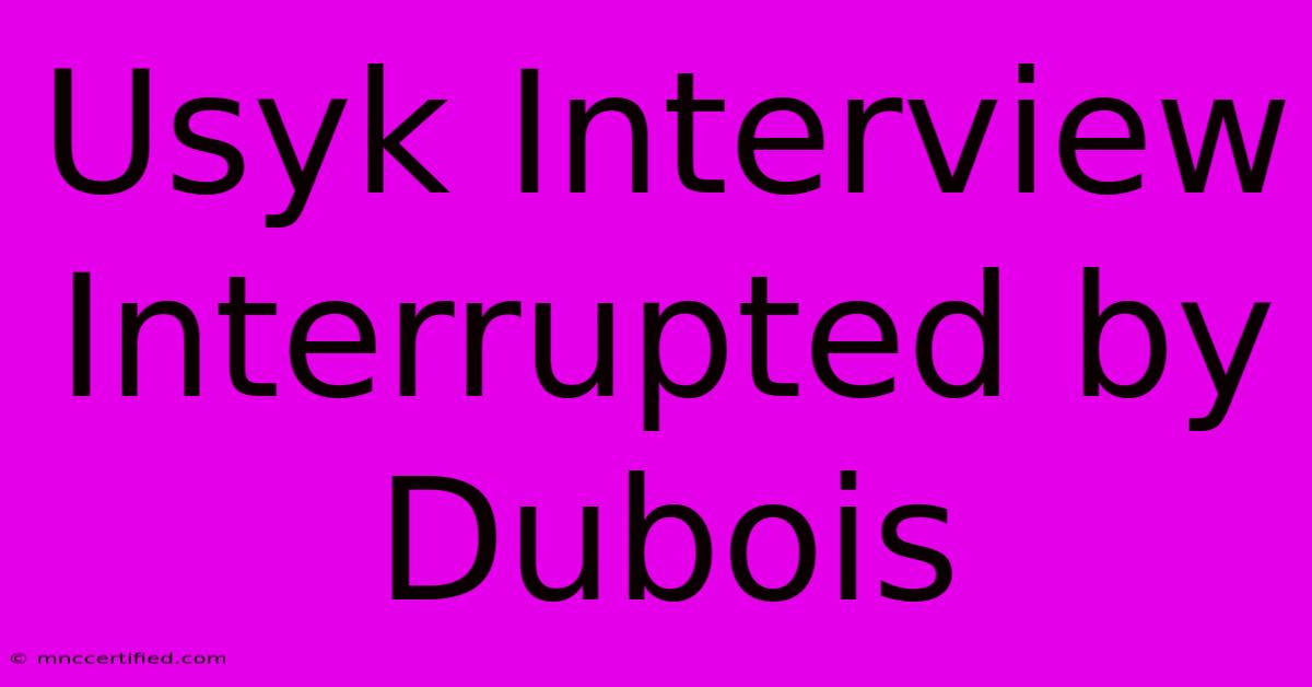 Usyk Interview Interrupted By Dubois