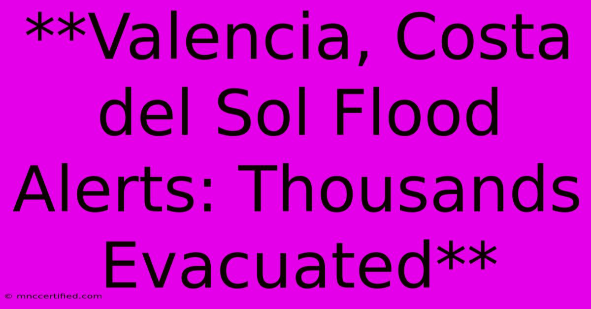 **Valencia, Costa Del Sol Flood Alerts: Thousands Evacuated**