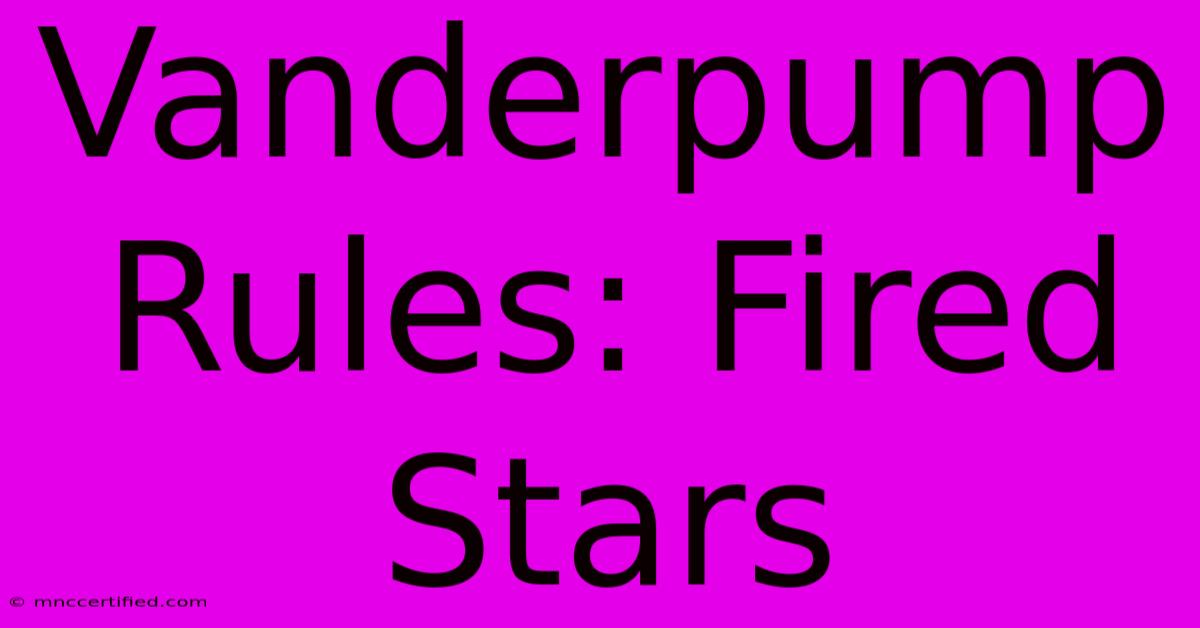 Vanderpump Rules: Fired Stars