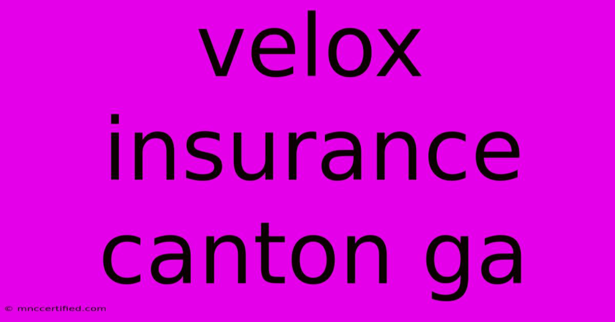 Velox Insurance Canton Ga