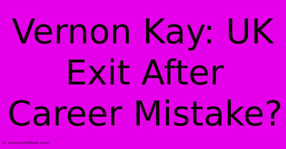 Vernon Kay: UK Exit After Career Mistake?