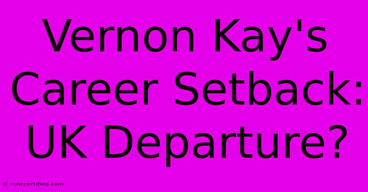 Vernon Kay's Career Setback: UK Departure?