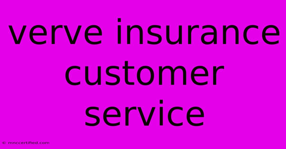 Verve Insurance Customer Service