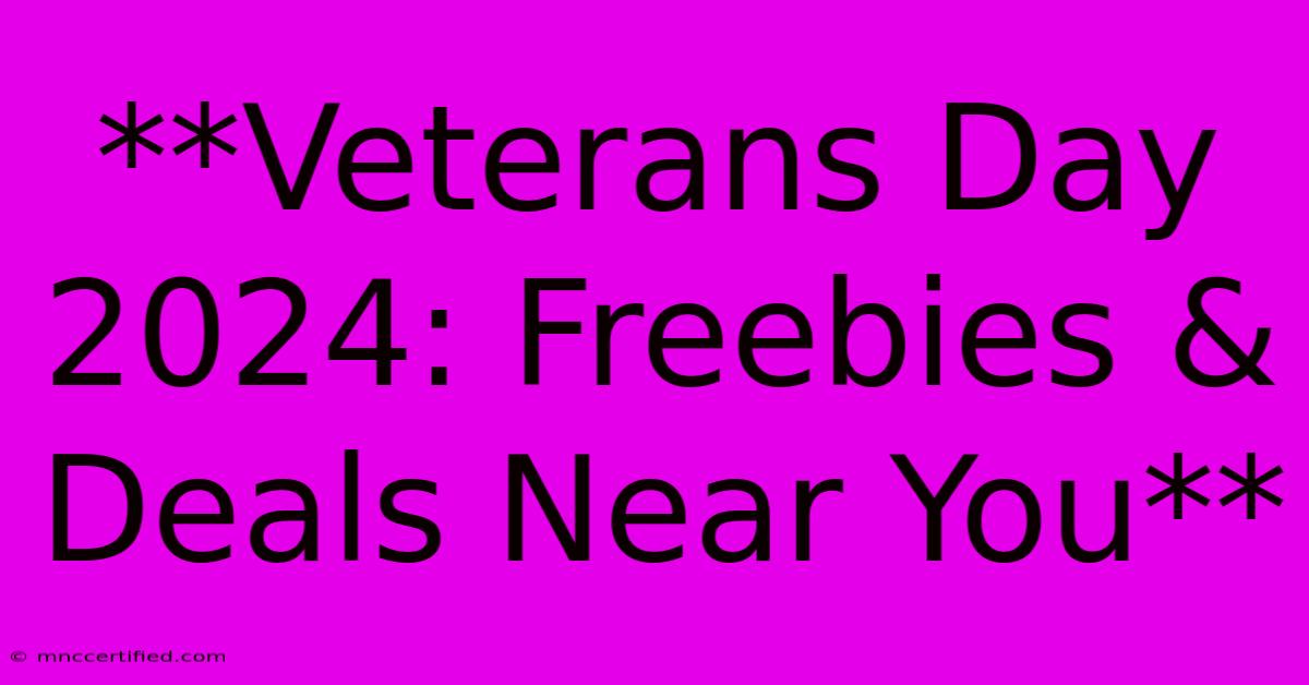 **Veterans Day 2024: Freebies & Deals Near You**