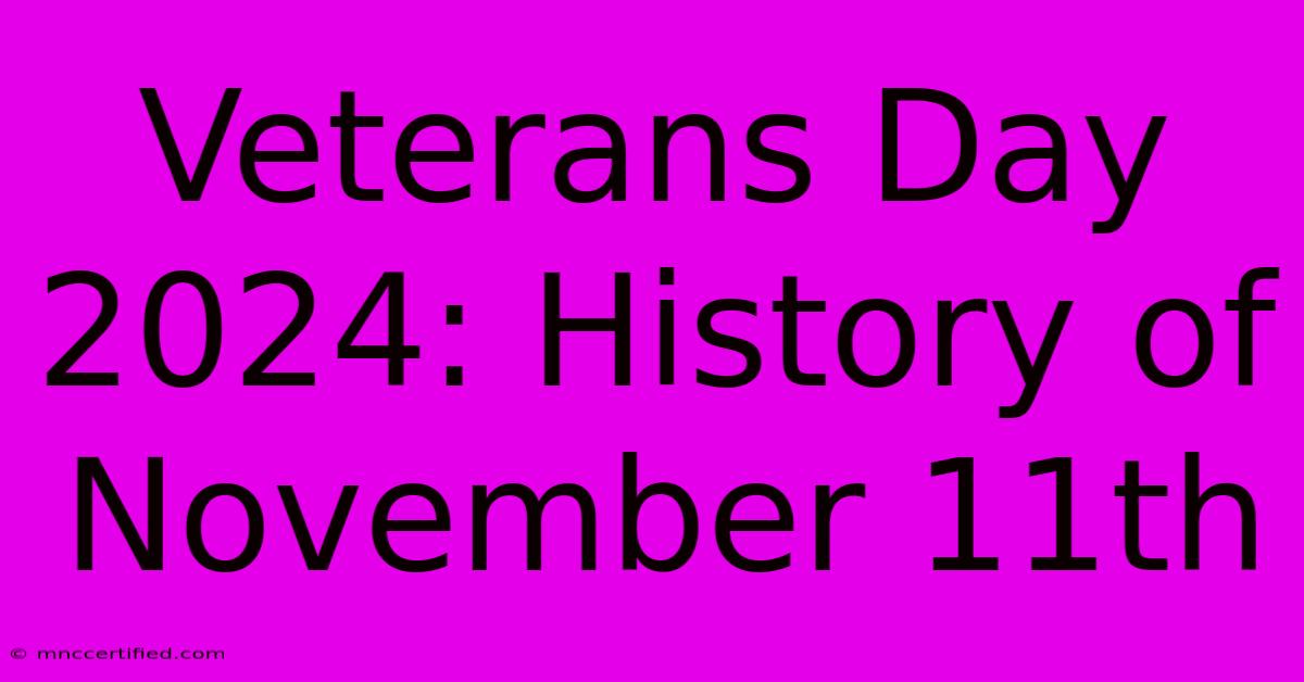 Veterans Day 2024: History Of November 11th 