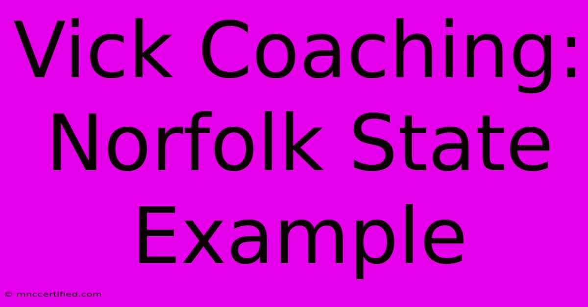 Vick Coaching: Norfolk State Example