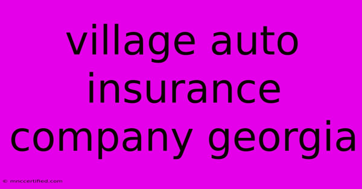 Village Auto Insurance Company Georgia