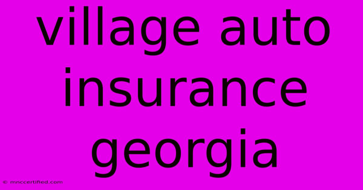 Village Auto Insurance Georgia