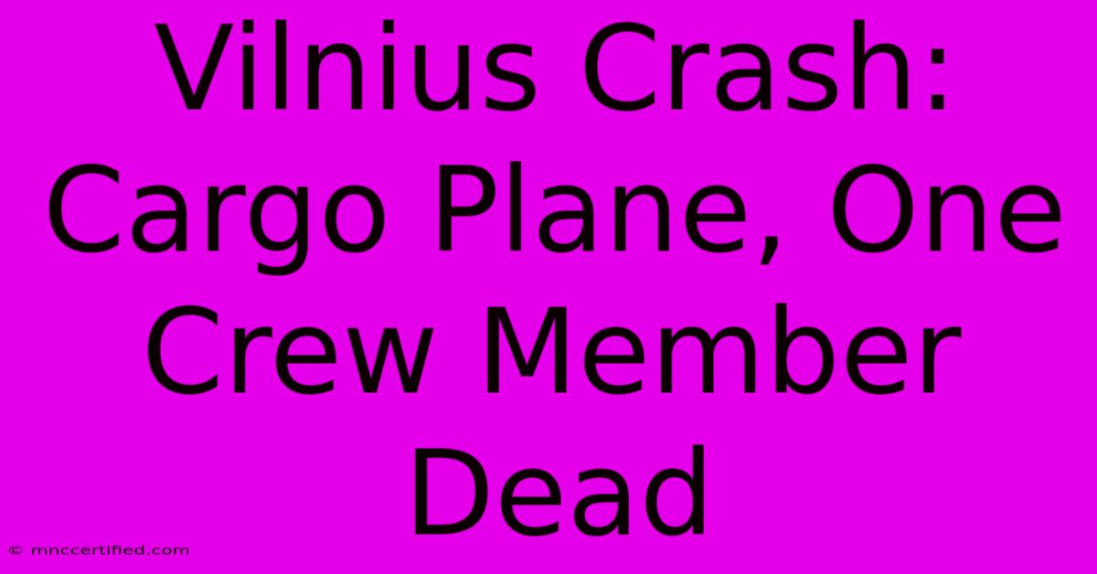 Vilnius Crash: Cargo Plane, One Crew Member Dead