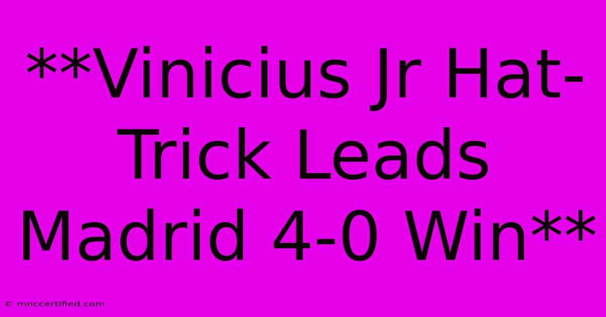 **Vinicius Jr Hat-Trick Leads Madrid 4-0 Win**