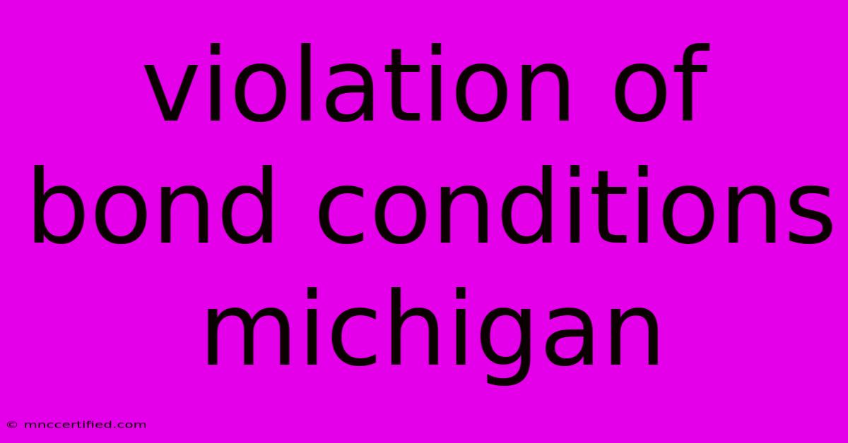 Violation Of Bond Conditions Michigan