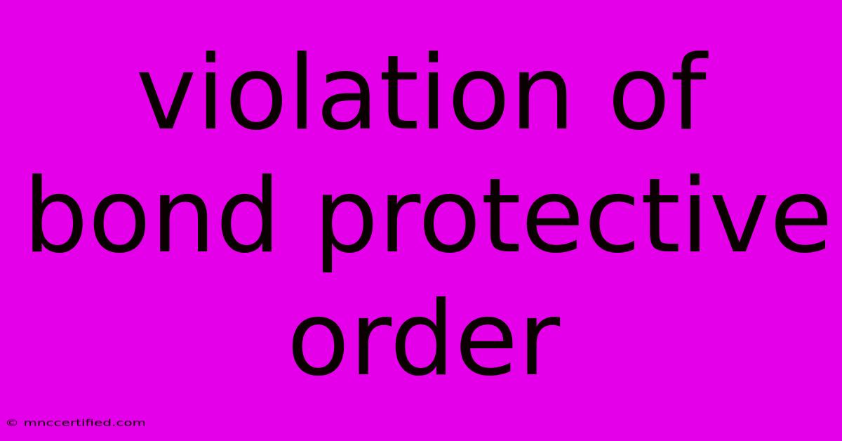 Violation Of Bond Protective Order