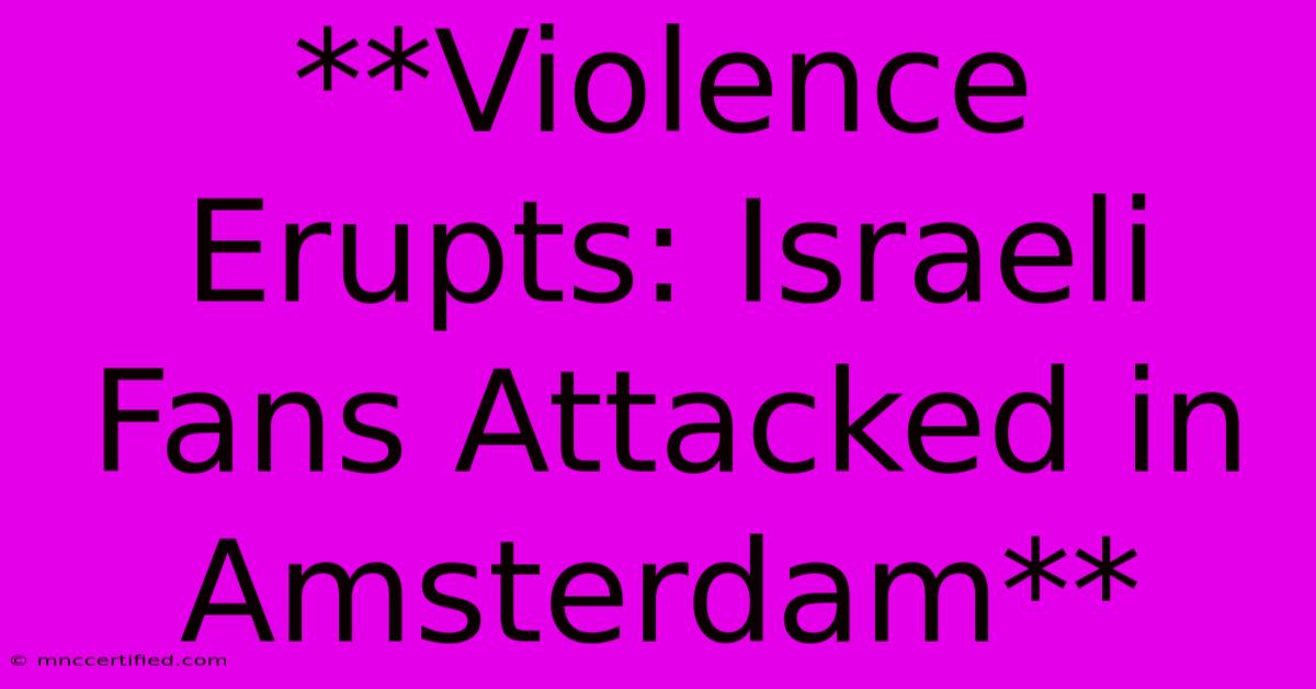 **Violence Erupts: Israeli Fans Attacked In Amsterdam**