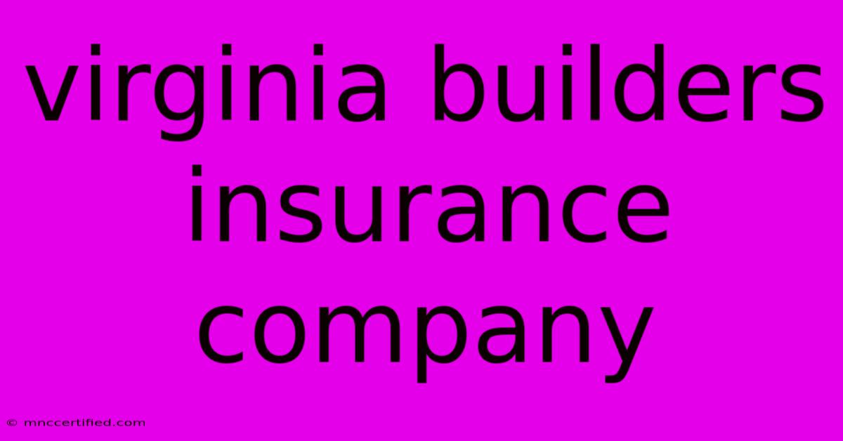 Virginia Builders Insurance Company