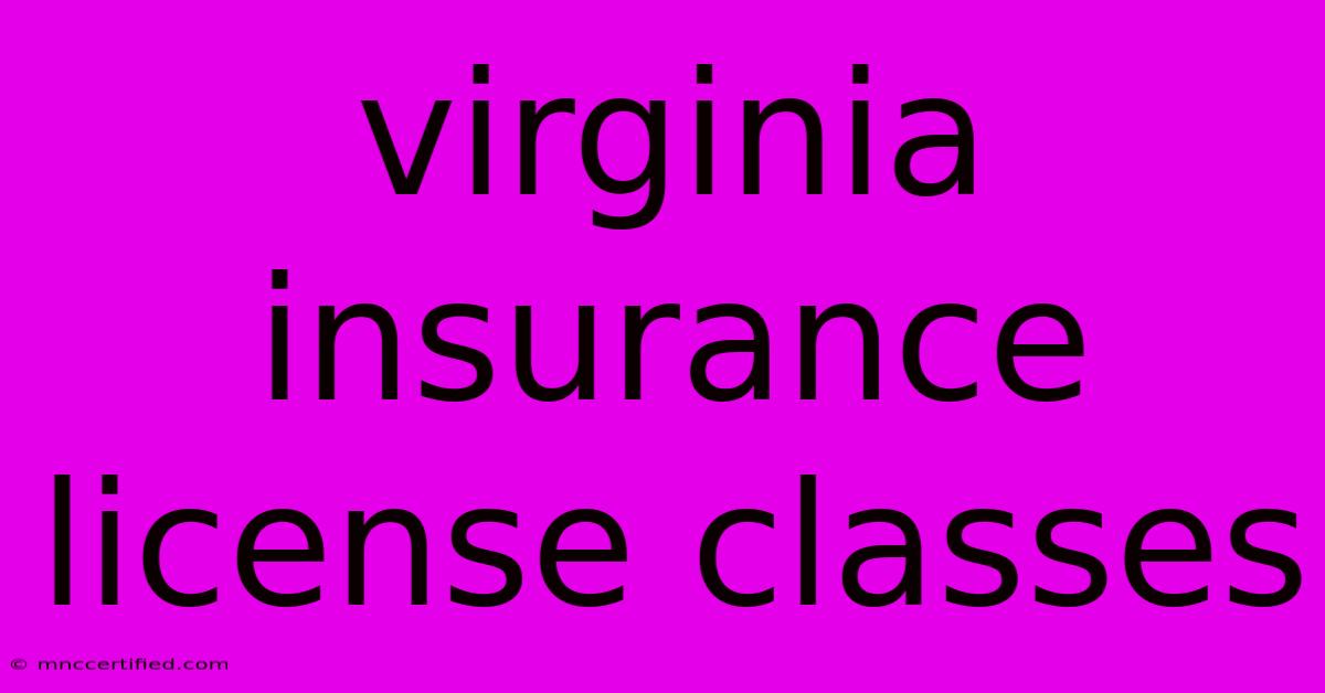 Virginia Insurance License Classes