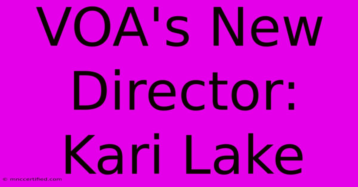 VOA's New Director: Kari Lake