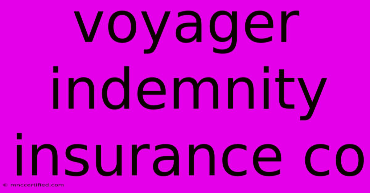 Voyager Indemnity Insurance Co